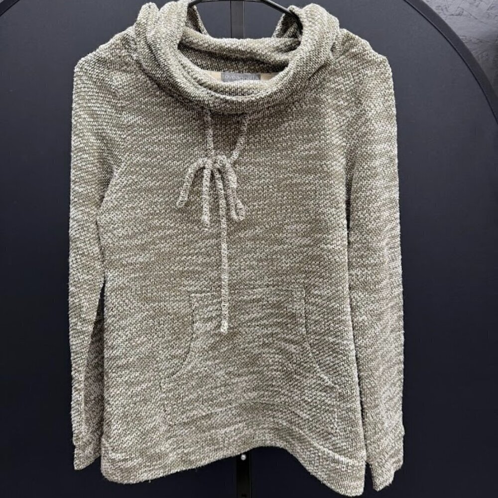 Loveappella Green Heather Cowl Neck Pullover Sweater